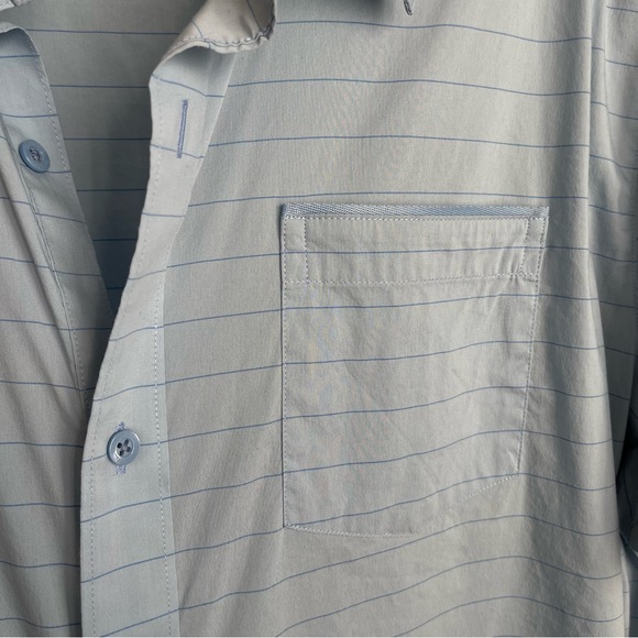 Travis Mathews Striped Stretch Performance Short Sleeve Button Up Shirt - Picture 4 of 7